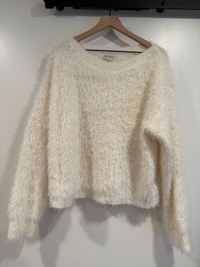 Cozy Cream Fuzzy Knit Women's Sweater